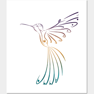 Gradient Hummingbird Posters and Art